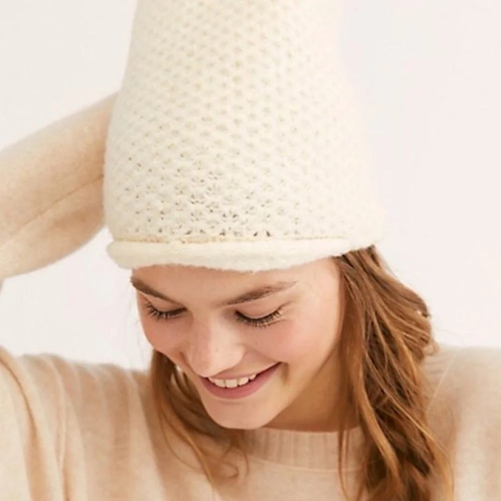 Free People Ivory Dreamland Knit Beanie
